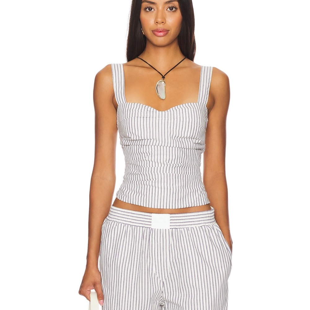 Revolve Lioness Cobain Corset in Ivory Multi Stripe